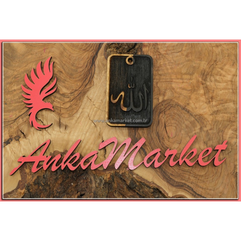 Allah Kolye Ucu Blackwood Ağacı 0152