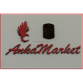 Türk Bayrağı Kolye Ucu - Anahtarlık 0134 Kırmızı Sandal Ağacı