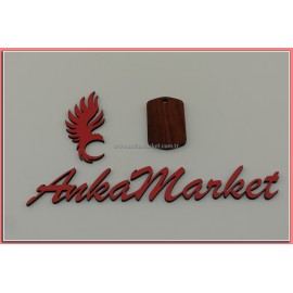 Türk Bayrağı Kolye Ucu - Anahtarlık 0134 Kırmızı Sandal Ağacı