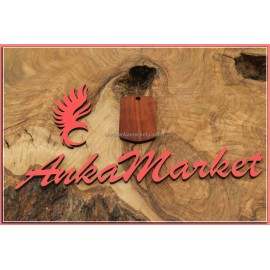 Türk Bayrağı Kolye Ucu - Anahtarlık 0134 Kırmızı Sandal Ağacı