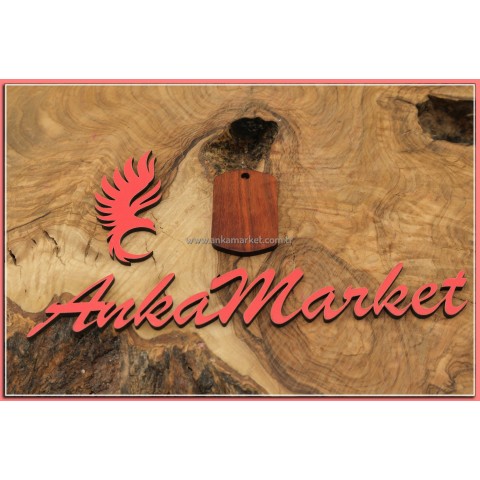 Türk Bayrağı Kolye Ucu - Anahtarlık 0134 Kırmızı Sandal Ağacı