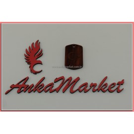 Türk Bayrağı Kolye Ucu - Anahtarlık 0135 Kırmızı Sandal Ağacı
