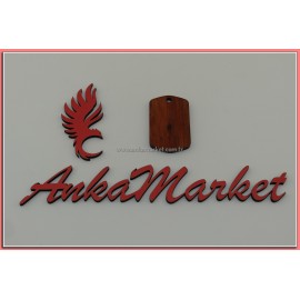 Türk Bayrağı Kolye Ucu - Anahtarlık 0135 Kırmızı Sandal Ağacı