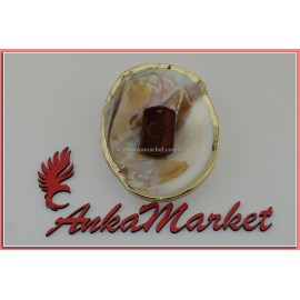 Türk Bayrağı Kolye Ucu - Anahtarlık 0135 Kırmızı Sandal Ağacı