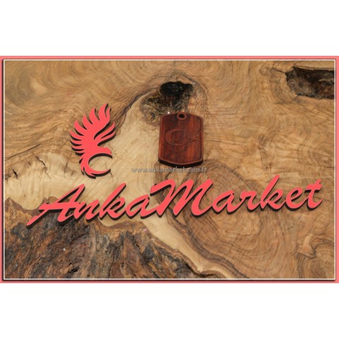 Türk Bayrağı Kolye Ucu - Anahtarlık 0135 Kırmızı Sandal Ağacı