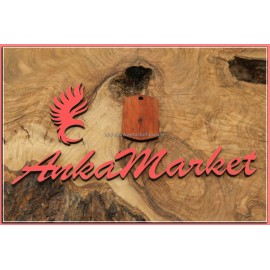 Türk Bayrağı Kolye Ucu - Anahtarlık 0135 Kırmızı Sandal Ağacı