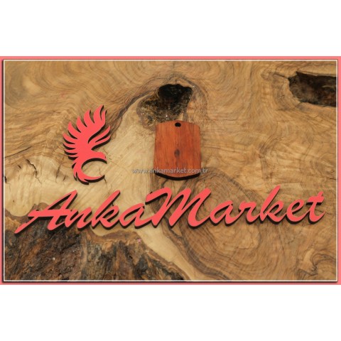 Türk Bayrağı Kolye Ucu - Anahtarlık 0135 Kırmızı Sandal Ağacı