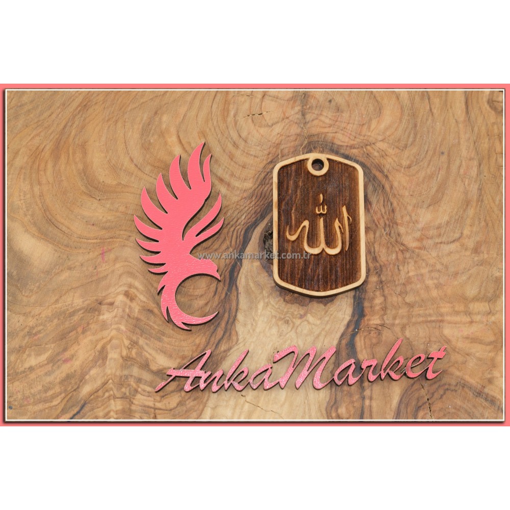 Allah Kolye Ucu - Anahtarlık 0244 Kokulu Ardıç Ağacı