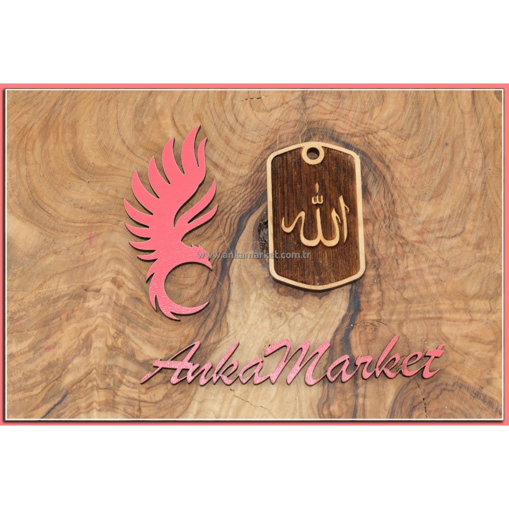 Allah Kolye Ucu - Anahtarlık 0246 Kokulu Ardıç Ağacı
