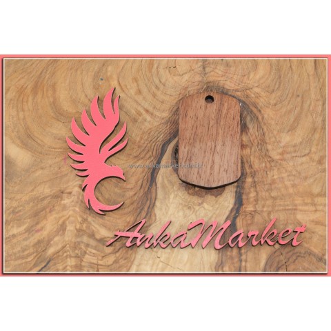 Türk Bayrağı Kolye Ucu - Anahtarlık 0227 Gül Ağacı