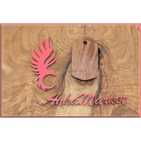 Türk Bayrağı Kolye Ucu - Anahtarlık 0229 Gül Ağacı