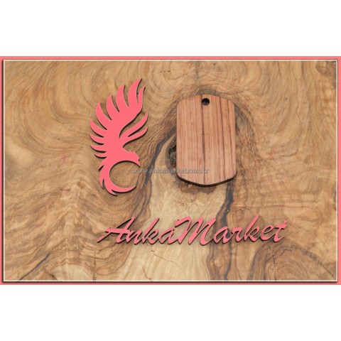 Türk Bayrağı Kolye Ucu - Anahtarlık 0235 Gül Ağacı