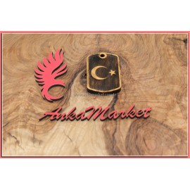 Türk Bayrağı Kolye Ucu - Anahtarlık 0220 Zeytin Ağacı