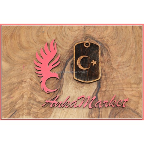 Türk Bayrağı Kolye Ucu - Anahtarlık 0225 Zeytin Ağacı