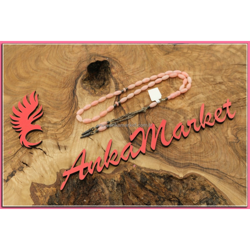 Mercan Tespih Pembe Renk Püsküllü 4mm-8,5mm